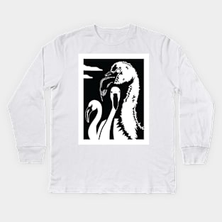 Creepy Flamingos Kids Long Sleeve T-Shirt